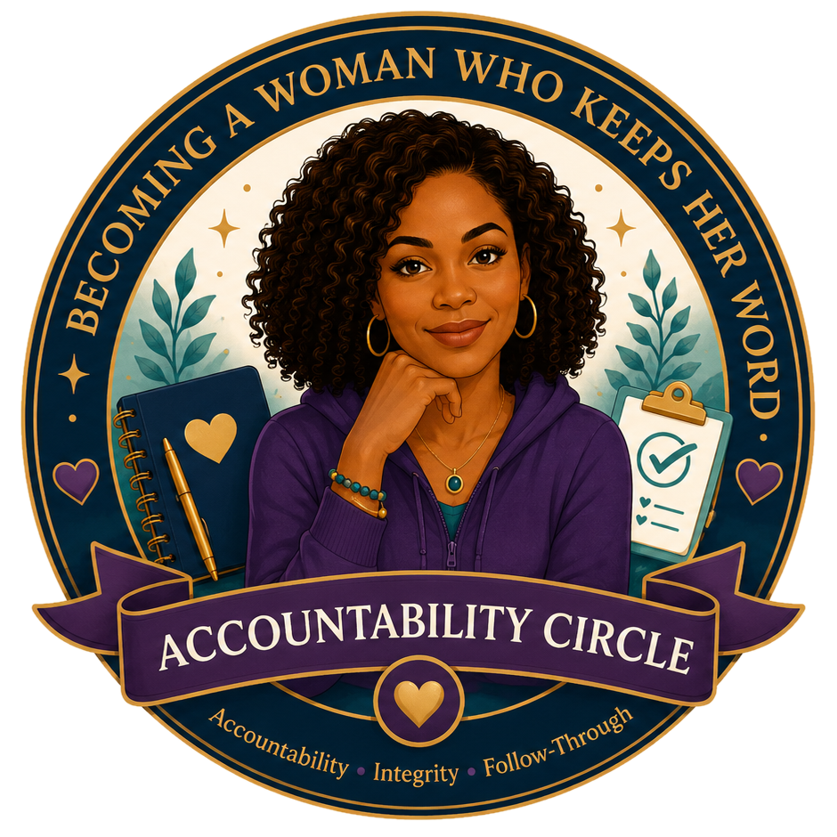 Becoming a Woman Who Keeps Her Word Accountability Circle emblem