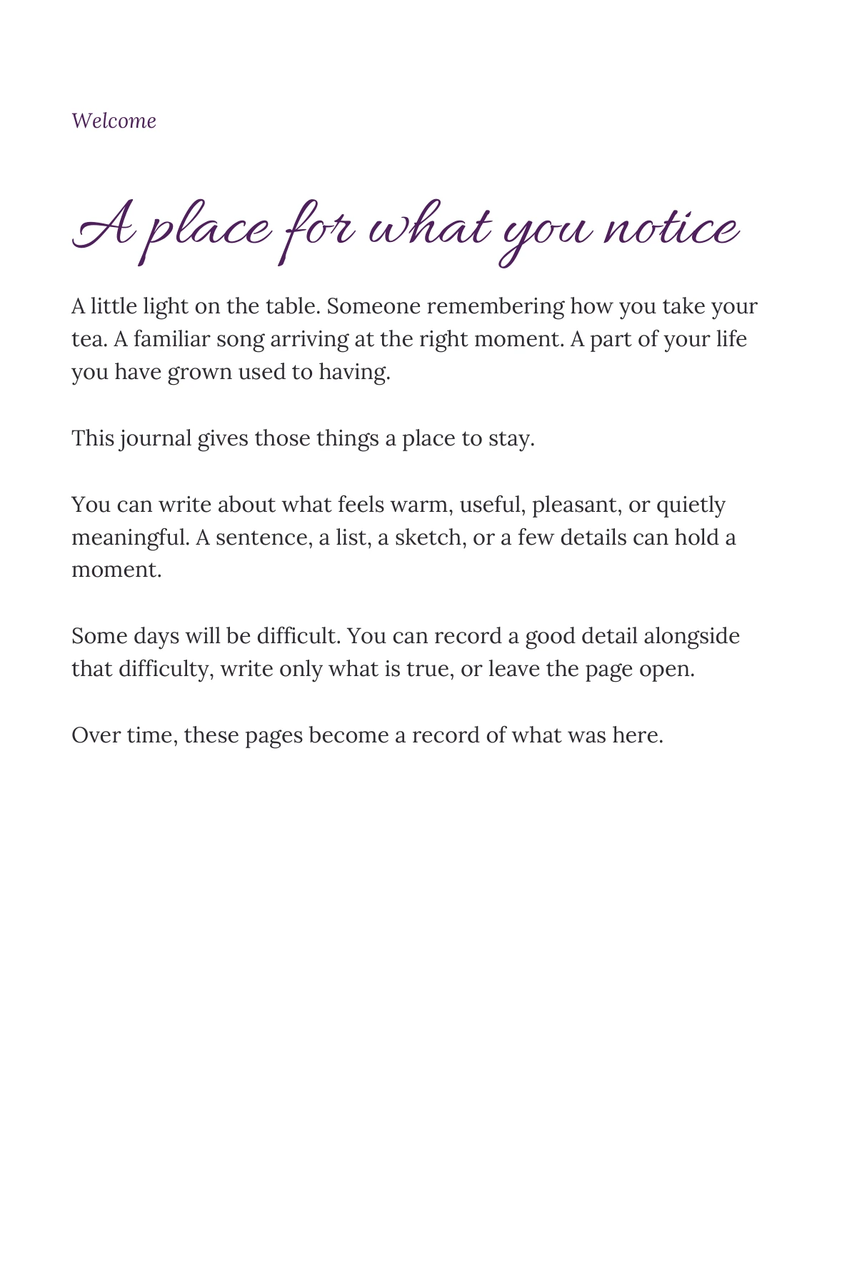 Grateful Space — Welcome: A place for what you notice