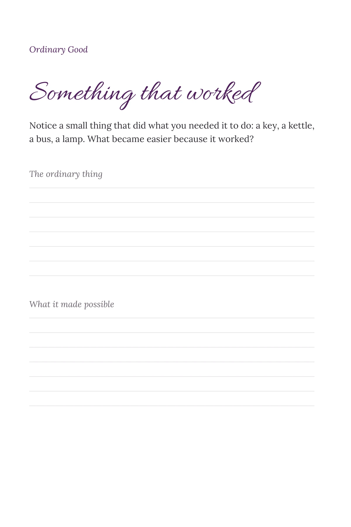Grateful Space — Practice: Something that worked