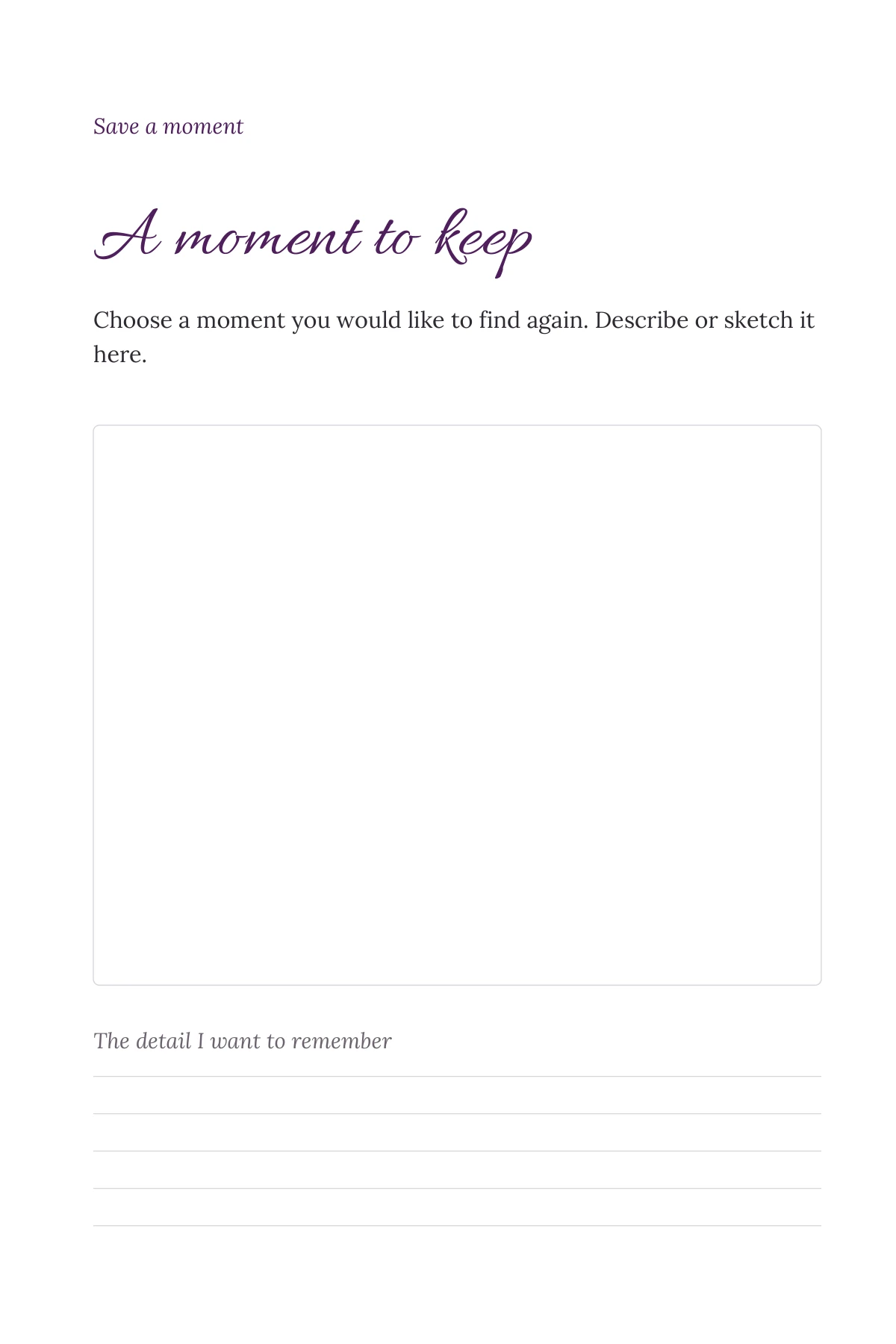 Grateful Space — Practice: A moment to keep
