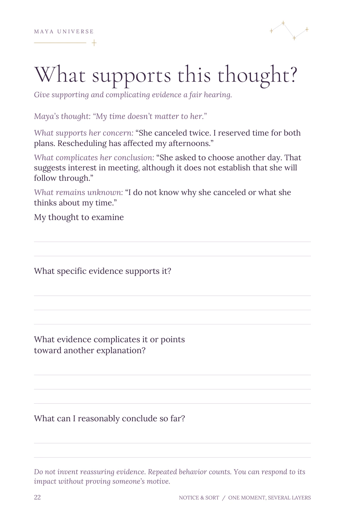 Notice. Choose. Return. — Practice: What supports this thought?
