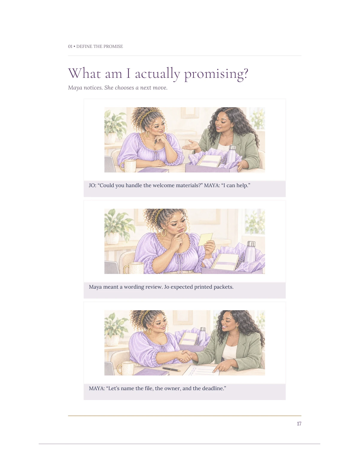 The Promises I Keep — Comic: Define the promise