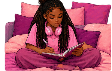 Missy with her journal